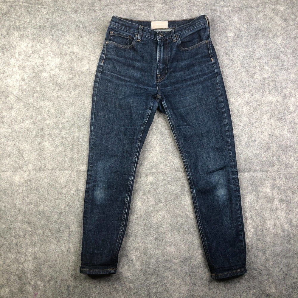 Everlane High Rise Classic Denim Jeans Blue Cotton Blend Casual Women 27 Ankle